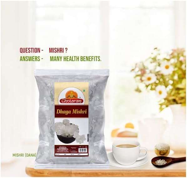Ghotaram Organic Dhaga Mishri, Thread Mishri, Pure Chemical Free Natural Refined Sugar Crystal, Sugar Candy, Mishri Crystal, Pure Mishri Sugar Candy, Rock Sugar Crystal, Dhage Wali Mishri-240g - Image 2