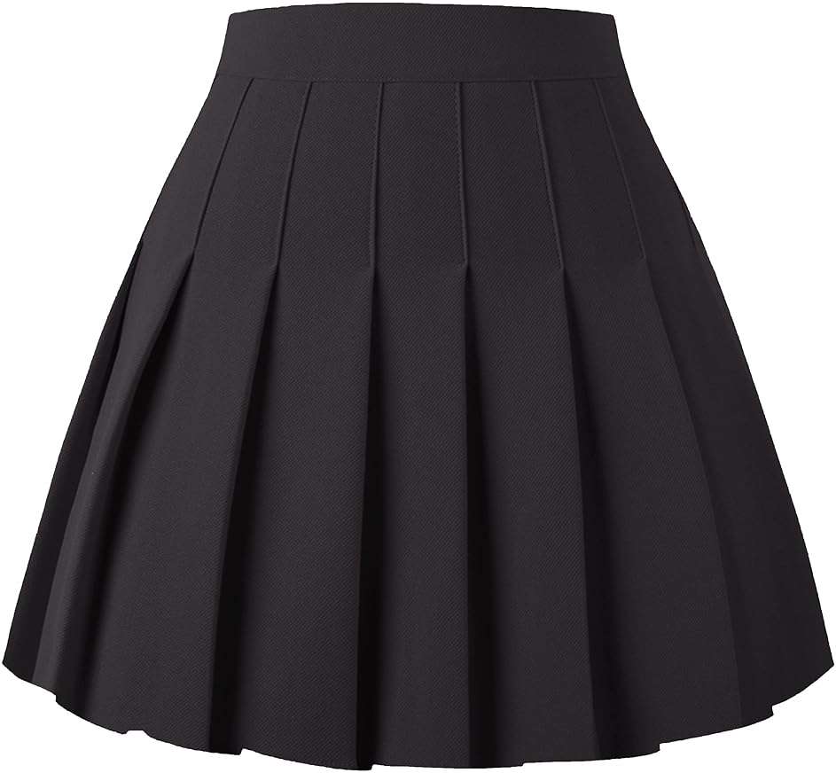 Girstunm Women's Pleated Skirt Mini Skater Basic Skirts High Waist School Girls Uniform Short Cheerleader Skirt - Image 1