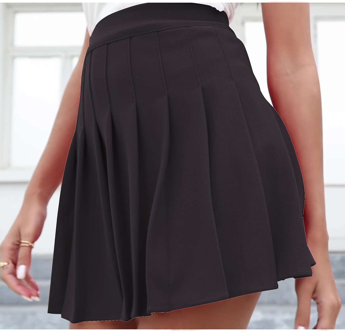Girstunm Women's Pleated Skirt Mini Skater Basic Skirts High Waist School Girls Uniform Short Cheerleader Skirt - Image 7
