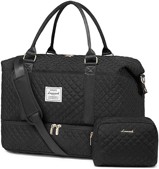 LOVEVOOK Travel Duffle Bag,Weekender Bags for Women with Shoe Compartment，Carry on Overnight Bag with Toiletry Bag,Gym Duffel Bag with Wet Pocket, Hospital Bags for Labor and Delivery - Image 1