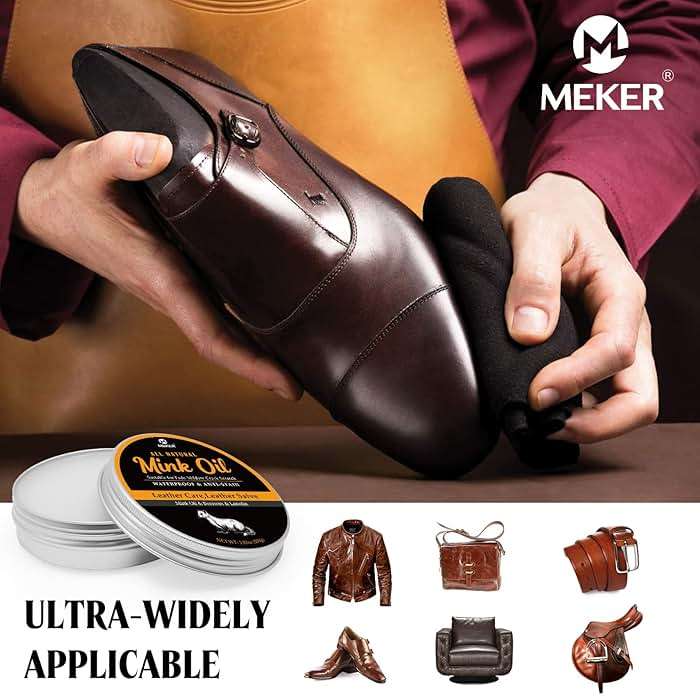MEKER Mink Oil for Leather Boots, Leather Conditioner and Cleaner 3.52 oz-All-Natural Waterproof Soften and Restore Shoes - Image 3