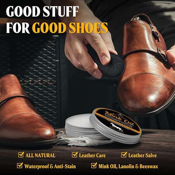 MEKER Mink Oil for Leather Boots, Leather Conditioner and Cleaner 3.52 oz-All-Natural Waterproof Soften and Restore Shoes - Image 5