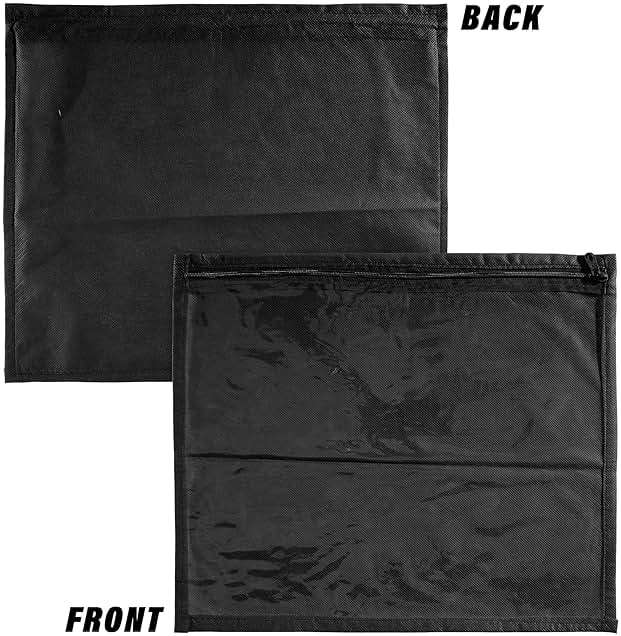 Kuber Industries Non Woven Foldable Saree Covers With Zip|Single Saree Storage Bags|Clothes Organiser For Wardrobe|Transparent Top With Premium Zipper|Pack Of 24 (Black) - Image 3
