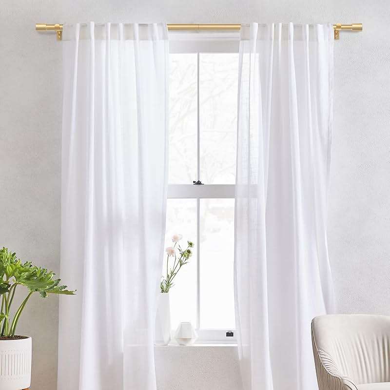 IFELS Heavy Duty Curtain Rods for Windows 66 to 120 Inch, 1 Inch Gold Curtain Rod Adjustable, Decorative Long Curtains Rods with Metal Finials, Easy Installation and Modern Design (A2,Gold,30"-120") - Image 2