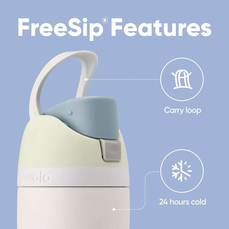 Owala FreeSip Insulated Stainless Steel Water Bottle with Straw for Sports and Travel, BPA-Free, 24oz, Iced Breeze - Image 3