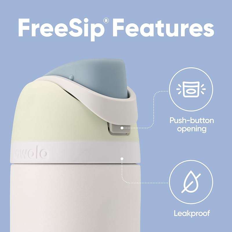 Owala FreeSip Insulated Stainless Steel Water Bottle with Straw for Sports and Travel, BPA-Free, 24oz, Iced Breeze - Image 4