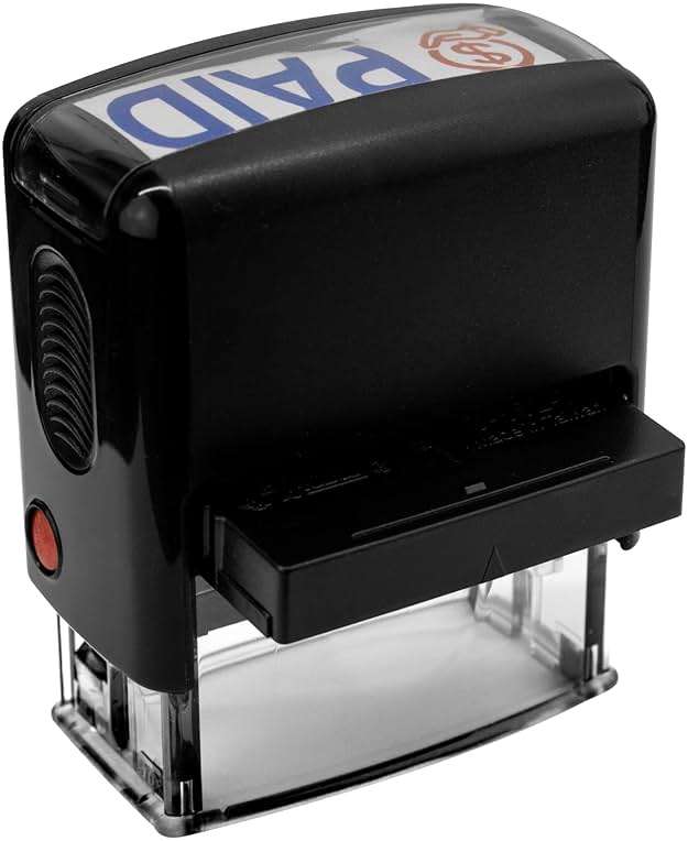 ExtraMark Dual Color Self Inking Rubber Stamp (Scanned) 2-Color Office Stamp - Small - Image 4