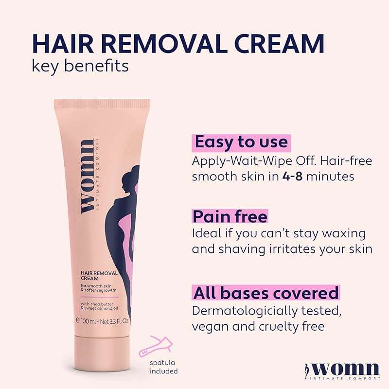 womn Intimate Comfort HAIR REMOVAL CREAM for bikini area & underarms. Smooth skin, no razor bumps or cuts. 3.3 Fl. Oz. - Image 2