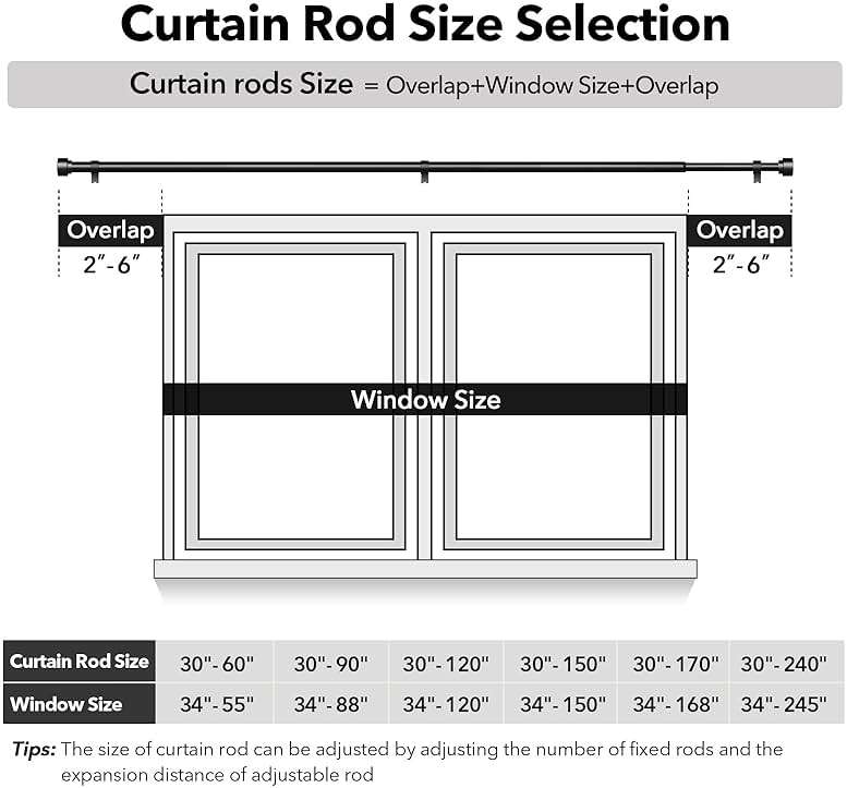 IFELS Heavy Duty Curtain Rods for Windows 66 to 120 Inch,1 Inch Adjustable Black Curtain Rod with Easy Installation and Modern Design,Decorative Long Drapery Rods with Metal Finials (A1,Black,30-120") - Image 6