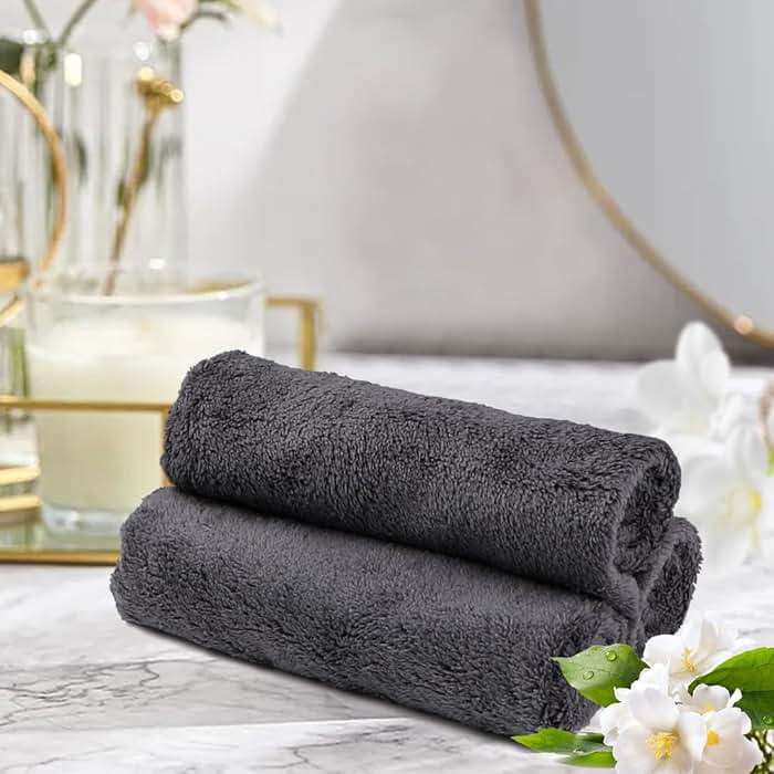 Orighty Ultra Soft Washcloths 12 Pack, Premium Microfiber Towel Sets 12x12 inches, Absorbent and Quick Drying Coral Velvet Washcloth, Multi-Purpose Wash Cloths for Bathroom, Hotel, and Gym (Grey) - Image 2