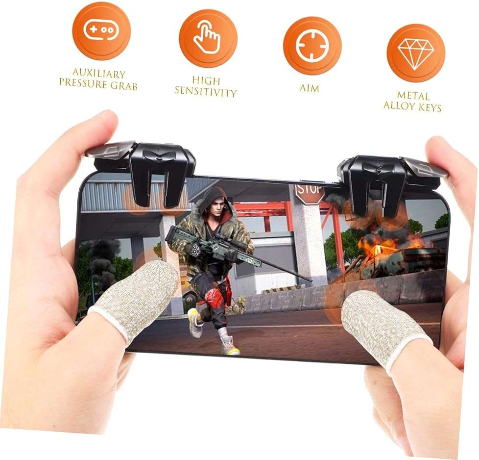 WHAMVOX 1pair Mobile Game Trigger Set Finger Sleeves Sensitive Touch Controllers for Smartphones Compatible and Includes of Game Finger Gloves - Image 4