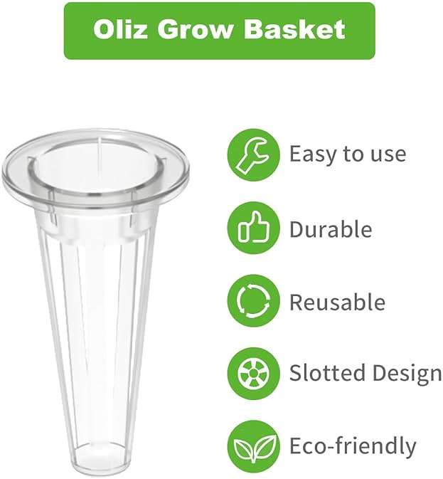 Oliz 50 Pack Hydroponic Grow Baskets with 51PCS Seed Pod Labels Stickers, Replacement Garden DIY Accessories for Most Hydroponic Growing System - Image 3