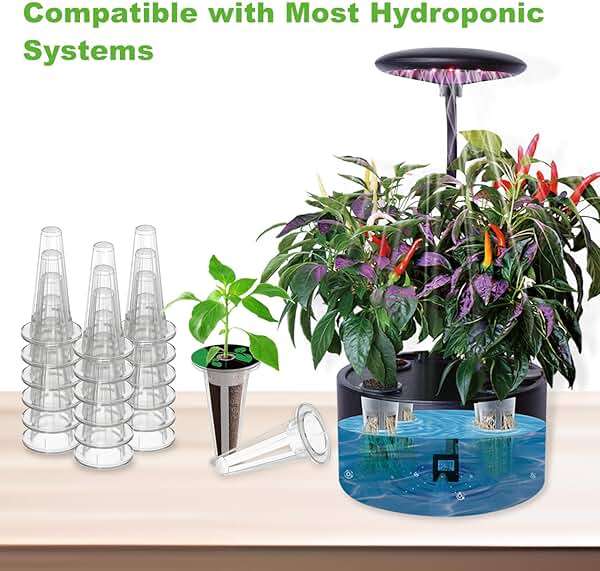 Oliz 50 Pack Hydroponic Grow Baskets with 51PCS Seed Pod Labels Stickers, Replacement Garden DIY Accessories for Most Hydroponic Growing System - Image 6