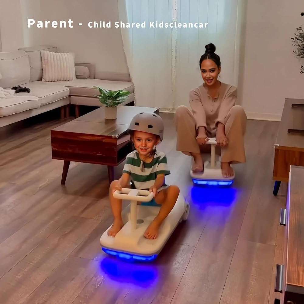 Kids Clean Car Ride-On Go Kart with Detachable Mop, Cleaning Fun 3-in-1 Electric Ride-On Toy for Kids Ages 3+, Parent-Controlled Speed Lock, Soft Start, Rechargeable 12V Battery, Indoor Outdoor, Gray - Image 2