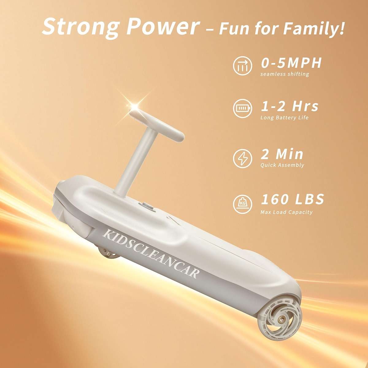 Kids Clean Car Ride-On Go Kart with Detachable Mop, Cleaning Fun 3-in-1 Electric Ride-On Toy for Kids Ages 3+, Parent-Controlled Speed Lock, Soft Start, Rechargeable 12V Battery, Indoor Outdoor, Gray - Image 7