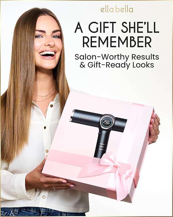 ELLA BELLA® Professional Ionic Hair Dryer with Diffuser • Negative Ion Blow Dryer • Suitable All Hair Types • Intelligent Heat Control & Rapid Drying Speeds • Lightweight Design • Low Noise Technology - Image 8