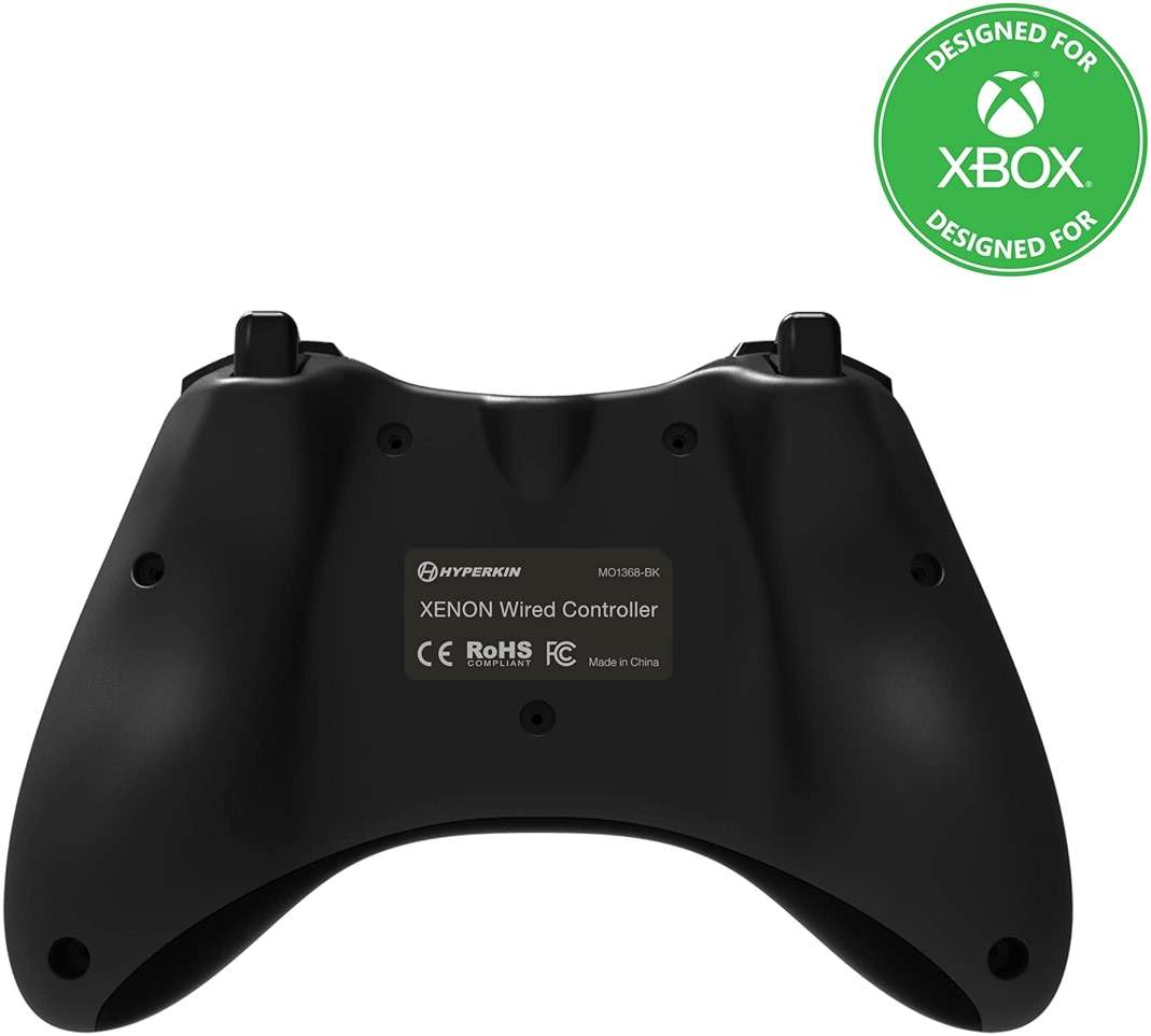 Hyperkin Xenon Wired Controller for Xbox Series X|S, Xbox One & Windows 10|11, PC, Plug and Play Gaming Gamepad with 3.5MM Audio Jack, Impulse Triggers - Black - Officially Licensed - Image 2