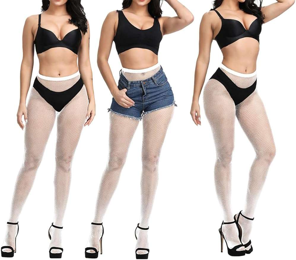 Keldorng Womens High Waist Fishnet Stockings,Stretchy Fishnet Stockings Thigh Tights Pantyhose Stockings - Image 2