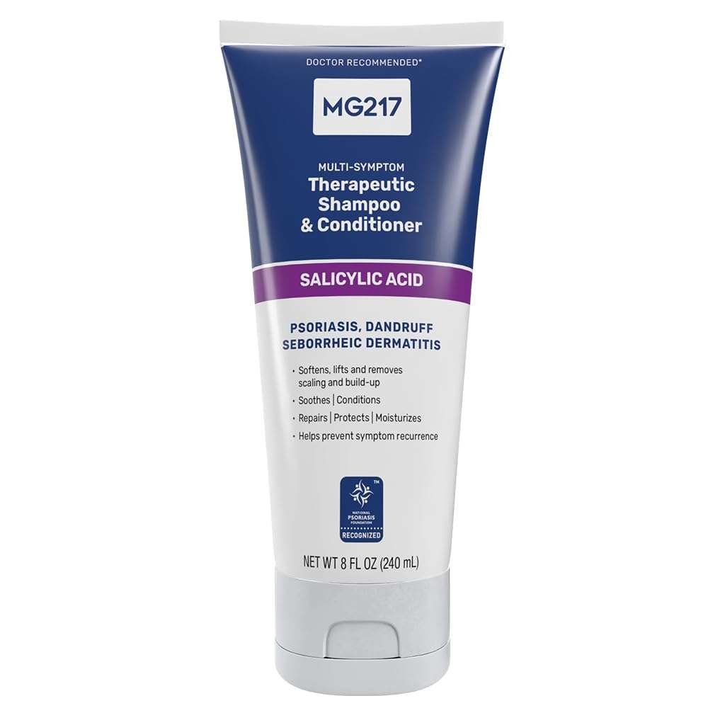 MG217 Psoriasis Shampoo and Conditioner with Salicylic Acid, Therapeutic Scalp Treatment, Softens, Lifts, Removes Scaling, Psoriasis Scalp Treatment, Salicylic Acid Shampoo and Conditioner, 8floz Tube - Image 1