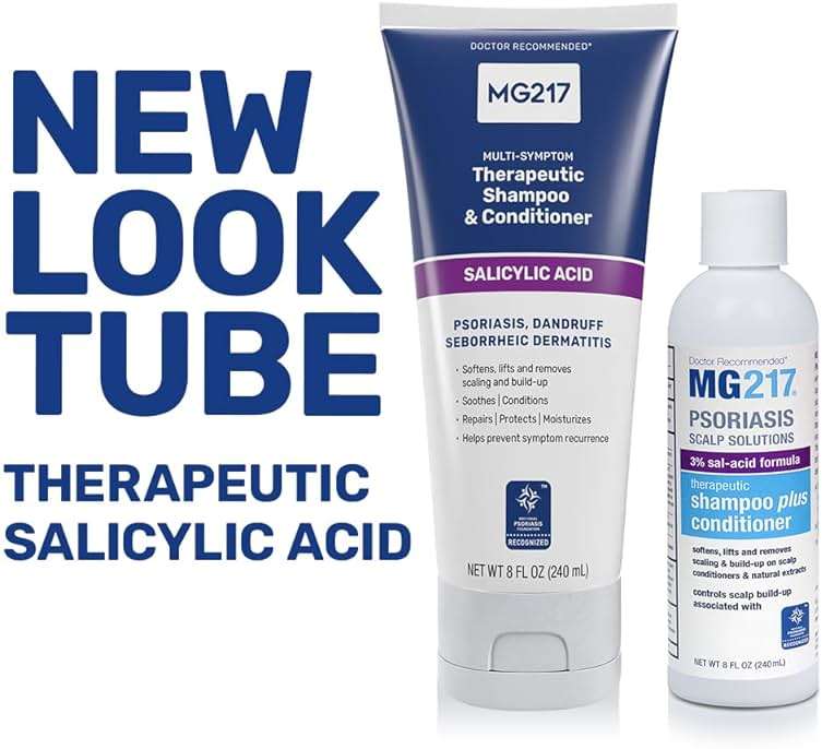MG217 Psoriasis Shampoo and Conditioner with Salicylic Acid, Therapeutic Scalp Treatment, Softens, Lifts, Removes Scaling, Psoriasis Scalp Treatment, Salicylic Acid Shampoo and Conditioner, 8floz Tube - Image 7