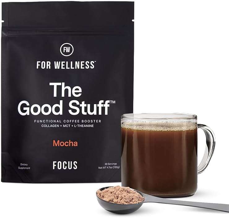 The Good Stuff | Mocha Coffee Booster | Healthy Coffee Creamer for Focus & Energy | Keto, Non-Dairy Creamer Powder with MCT Oil, Collagen & L-Theanine | 30 Servings - Image 1