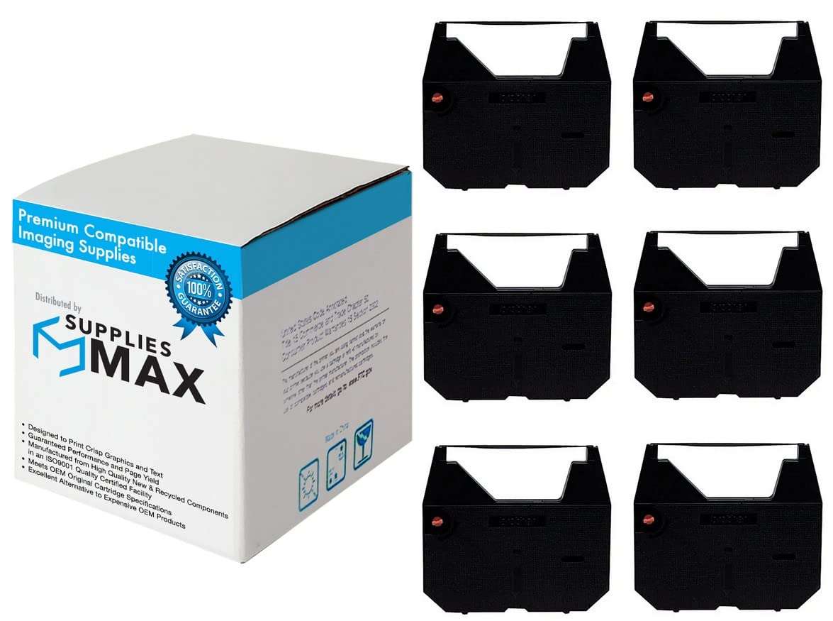 SuppliesMAX Compatible Replacement for DPSR14202 Black Typewriter Correctable Ribbons (6/PK) - Replacement to Brother 1230 / Brother 1030 - Image 1