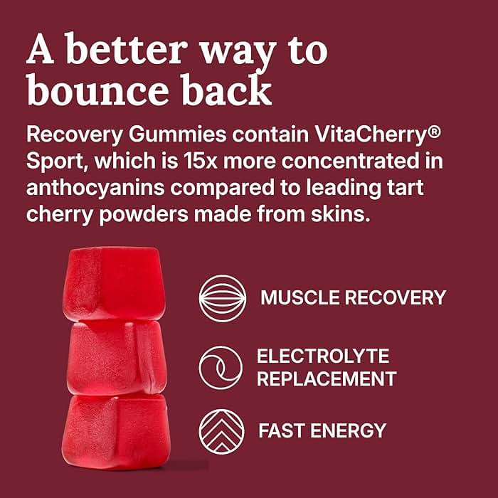 For Wellness Recovery Gummies Restore | Tart Cherry Energy Supplements with Electrolytes for Muscle Soreness, Post-Workout Performance & Recovery | Vegan, Non-GMO, 30 Count - Image 6