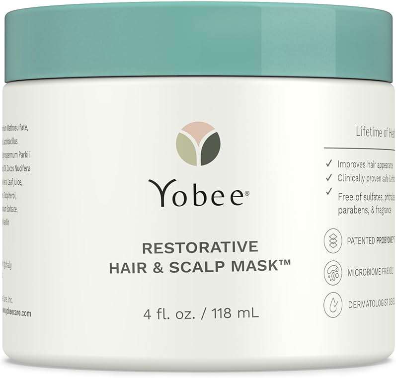Yobee Restorative Scalp Mask - Dry Scalp Treatment Hair Mask - Probiotic Extracts, Organic Honey, Turmeric, Vitamin B12 - Natural Dry, Itchy, Sensitive Scalp and Dandruff Relief - for Adults, 4 fl oz - Image 1