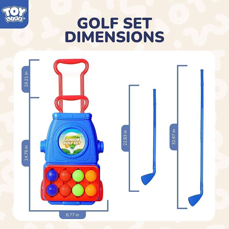TOY Life Kids Golf Clubs 3-5 Toddler Boys Golf Set Baby & Toddler Plastic Golf Clubs 3-5 Mini Golf Set for Kids Golf Cart Toys Sport Golf Game for Boys Girls for 3 4 5 6 7 8 Years Old - Image 3