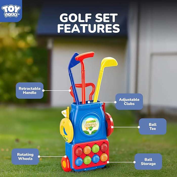 TOY Life Kids Golf Clubs 3-5 Toddler Boys Golf Set Baby & Toddler Plastic Golf Clubs 3-5 Mini Golf Set for Kids Golf Cart Toys Sport Golf Game for Boys Girls for 3 4 5 6 7 8 Years Old - Image 6