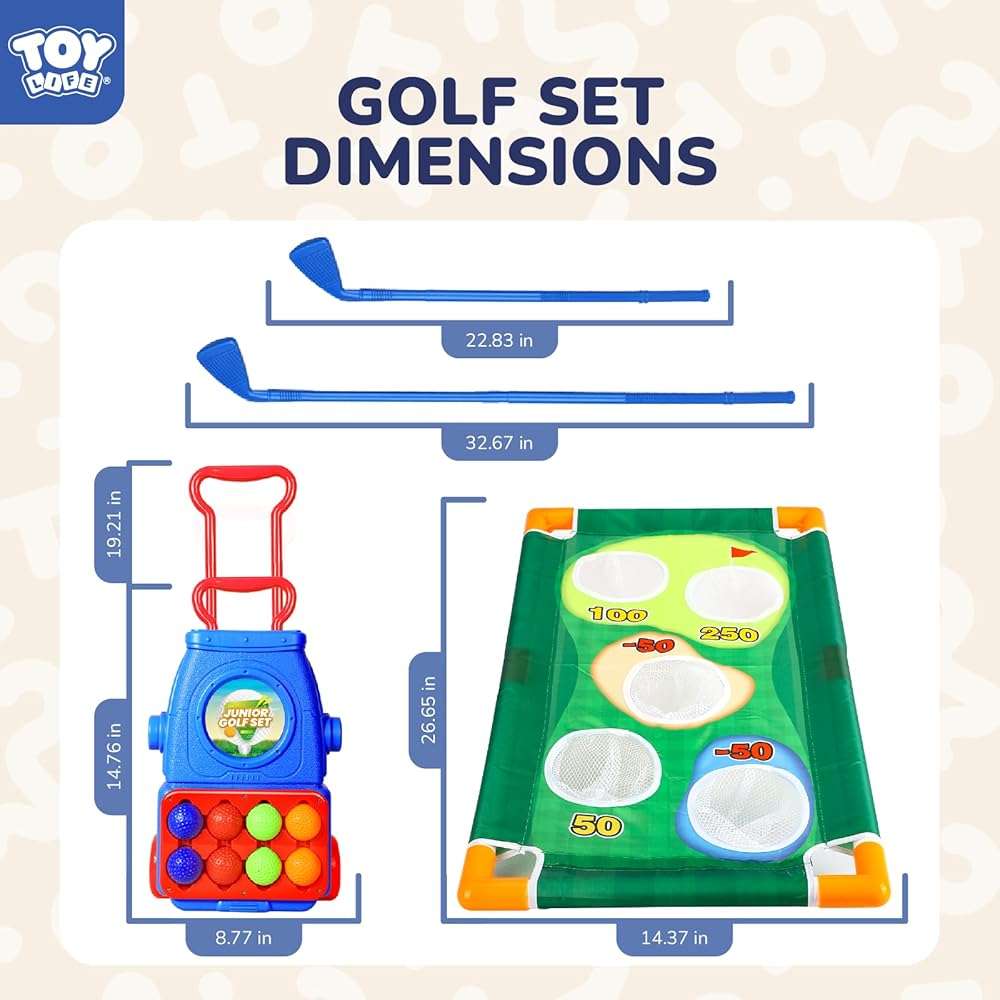 TOY Life Kids Golf Clubs Set 3-5 Toddler Golf Set for Age 5-8, Indoor and Outdoor Golf Toys Birthday Gift - Image 3