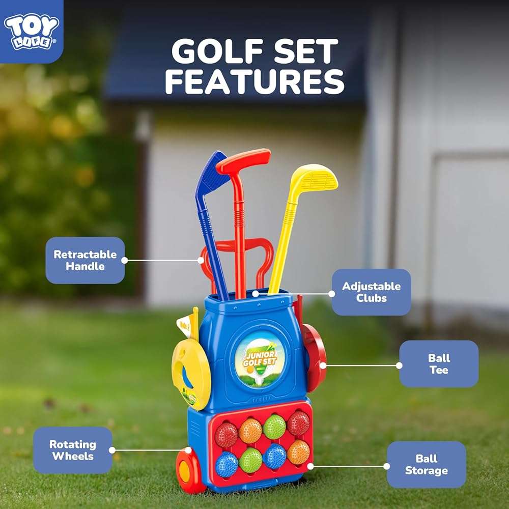 TOY Life Kids Golf Clubs Set 3-5 Toddler Golf Set for Age 5-8, Indoor and Outdoor Golf Toys Birthday Gift - Image 6