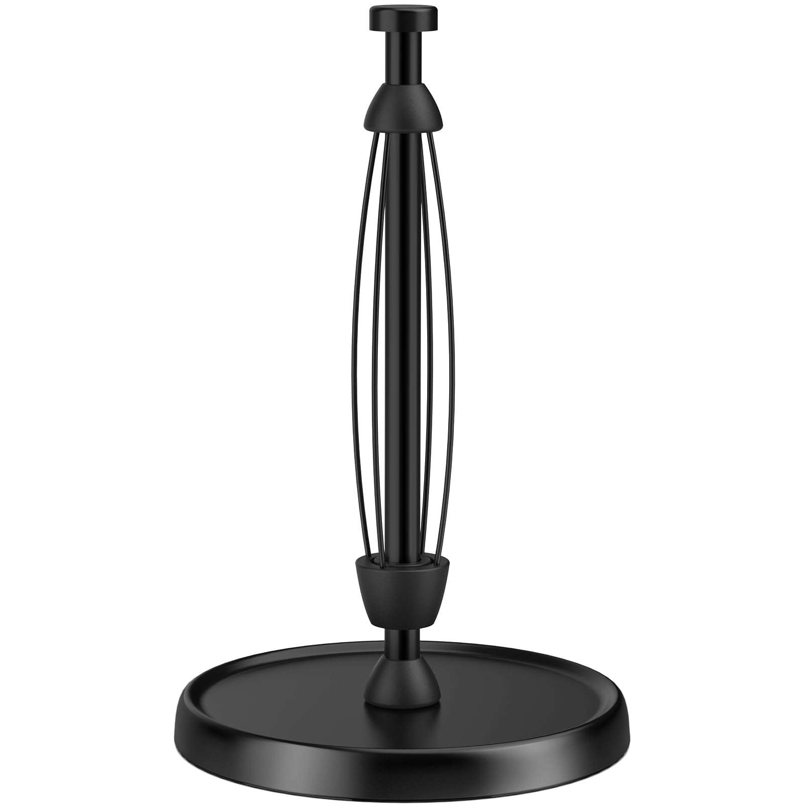 Paper Towel Holder Countertop, One-Handed Tear, Stainless Steel, Weighted Base, Black, Paper Towel Roll Holder Stand with Ratchet Mechanism for Kitchen Bathroom Farmhouse Essentials Decor Accessories - Image 1