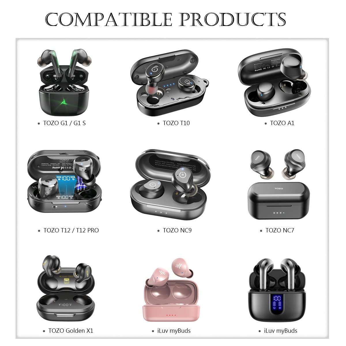 Charger TOZO earphone Cable Compatible for TOZO T10, T12, T12 Pro, T9, T9s, A1, A2, A3, NC9 Pro, NC2, NC7, G1, G1S, W1 W3 W8 PB2, Golden X1 Earbuds & More USB-C Earbuds/Headphones Charging Cord (5FT) - Image 3