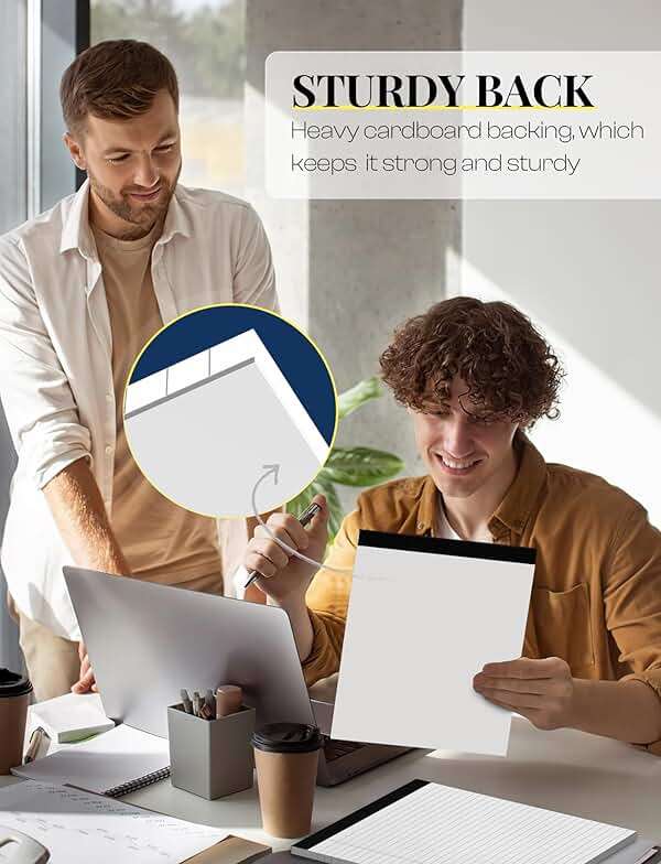 6 Pack 8.5 x 11 Legal Pads for Office Supplies Paper Pads 8.5 x 11 White Note Pads for Work Lined Writing Pads Notebook White Legal Pads Wide Ruled Notepads 30 Sheets Per Writing Pad Legal Note Pad - Image 4