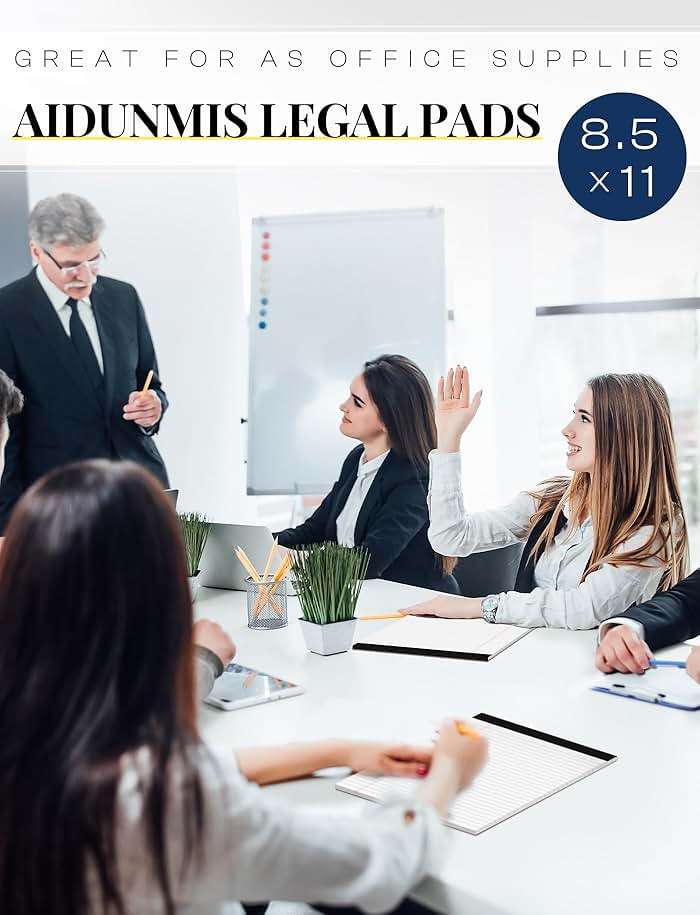 6 Pack 8.5 x 11 Legal Pads for Office Supplies Paper Pads 8.5 x 11 White Note Pads for Work Lined Writing Pads Notebook White Legal Pads Wide Ruled Notepads 30 Sheets Per Writing Pad Legal Note Pad - Image 6