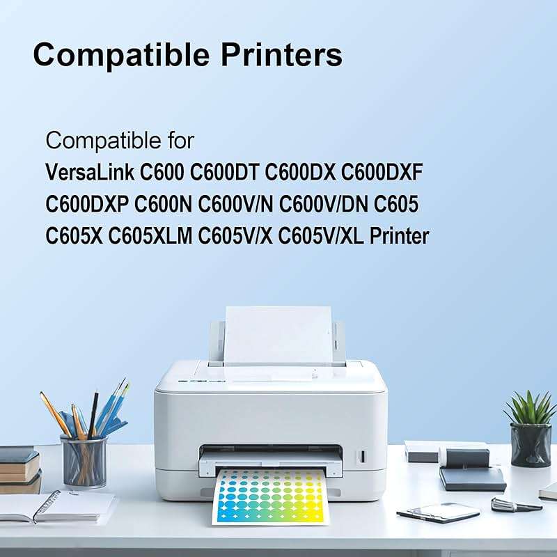 Versalink C600 C605 Toner Cartridge High Yield Replacement for Xerox Versalink C600 C600DT C600DX C600DXF C600DXP C600N C605 C605X C605XLM Printers (BK/C/M/Y) -106R03896 106R03897 106R03898 106R03899 - Image 2