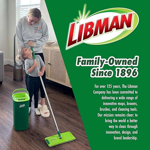 Libman Rinse 'n Wring Mop and Bucket System, Microfiber Dry Wet Mop for Floor Cleaning, Hardwood, Laminate, Tile Cleaner, Dual Chamber Bucket Design, 2 Total Refill Replacement Head Pads - Image 7