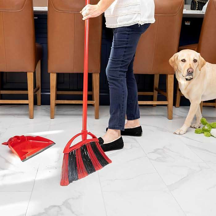 O-Cedar One Sweep Broom & Step-On Dustpan Set | Patented Wave Bristles Remove Over 99% of Dirt in One Pass | Lightweight & Quiet for Pet-Friendly Cleaning - Image 13