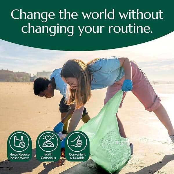 Cleanomic Compostable* Trash Bags with Drawstring (13 Gallon, 25 Units, Tall), BPI Certified For Kitchen Compost - Image 8