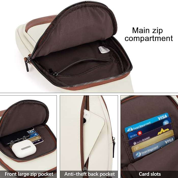CLUCI Crossbody Bags for Women Men,Leather Sling Bag Cross Body Backpack for Woman Gifts for Women Birthday Unique - Image 4