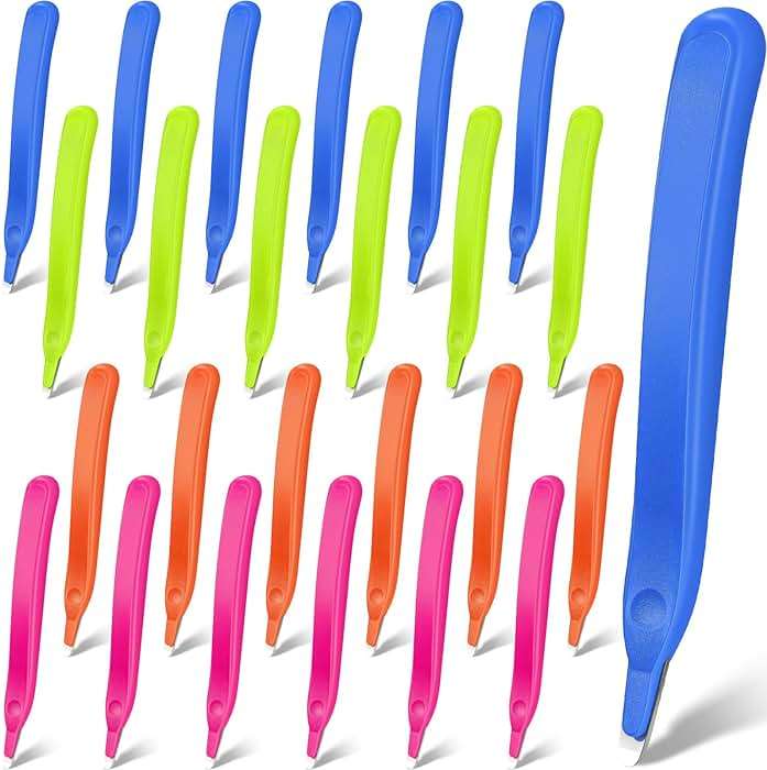 24 Pcs Magnetic Staple Remover Bulk Staple Remover Puller Removing Pen Operation Christmas Tool Gifts Rubberized Office School Gift(Bright Color) - Image 1