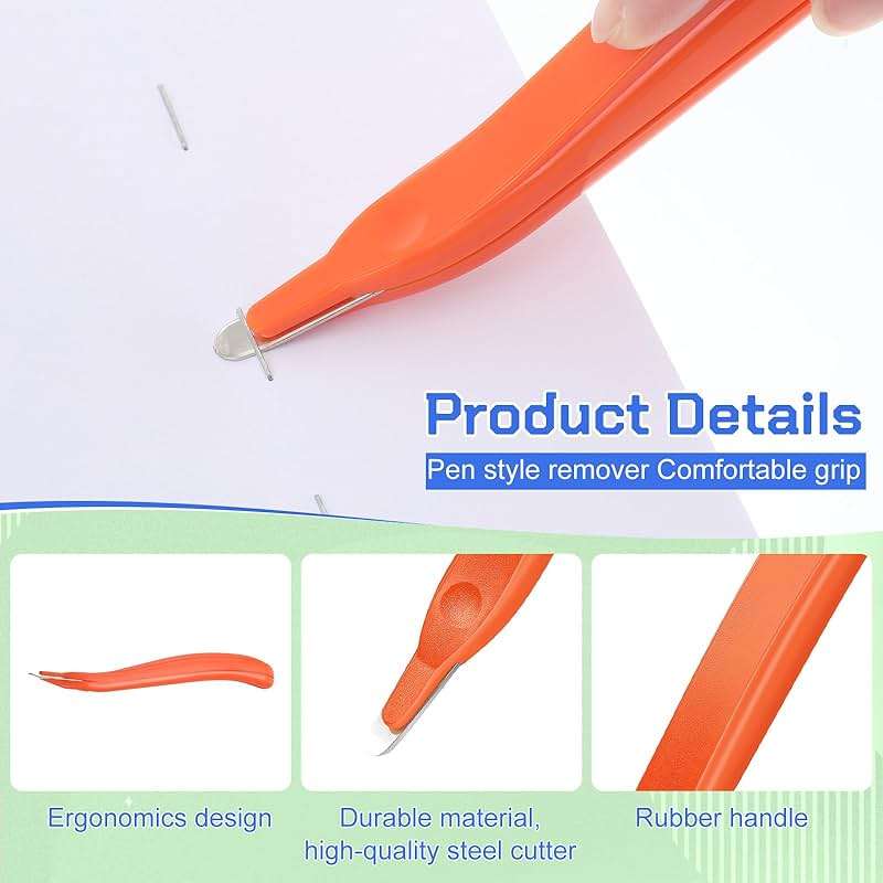 24 Pcs Magnetic Staple Remover Bulk Staple Remover Puller Removing Pen Operation Christmas Tool Gifts Rubberized Office School Gift(Bright Color) - Image 3