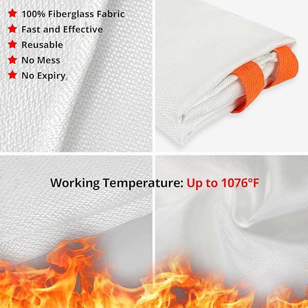 SecuCaptain Emergency Fire Blanket for Home and Kitchen - 2 Pack 40"x40" Flame Suppression Fiberglass Fire Blankets for House Camping Car Office Warehouse Emergency Survival Safety - Image 5