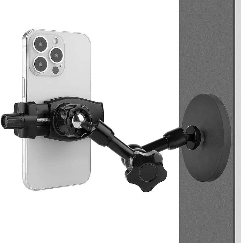Mippko Magnetic Phone Holder,Heavy Duty Phone Mount for Truck/Tractor/Forklift/Boat/Motor Vehicles,Fit 3.5~7.5" iPhone/Nexus/Smartphone,360°Adjustable Arm 3.46" Magnetic Base - Image 1