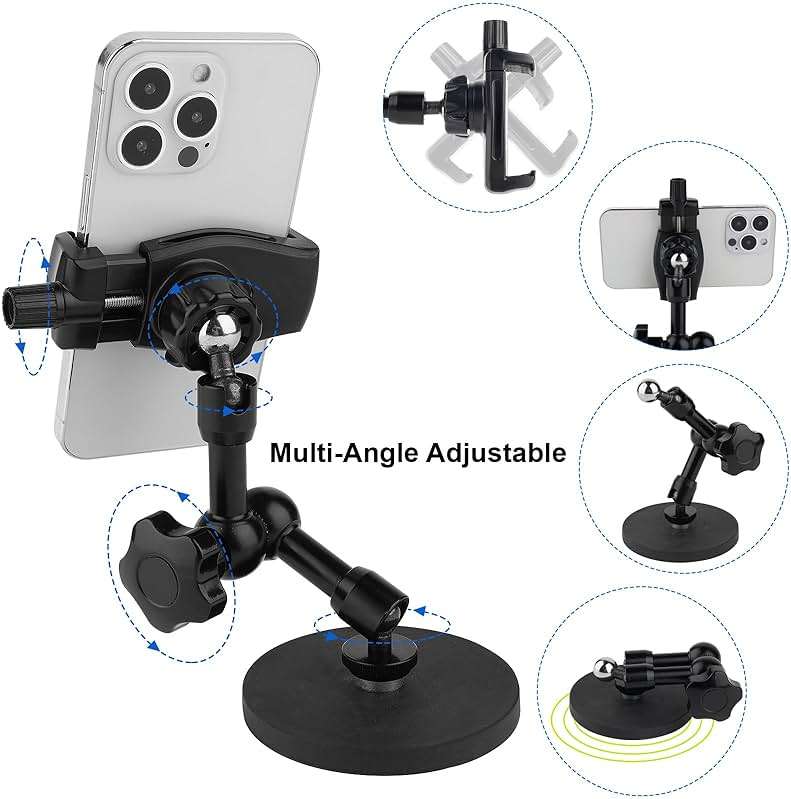 Mippko Magnetic Phone Holder,Heavy Duty Phone Mount for Truck/Tractor/Forklift/Boat/Motor Vehicles,Fit 3.5~7.5" iPhone/Nexus/Smartphone,360°Adjustable Arm 3.46" Magnetic Base - Image 7