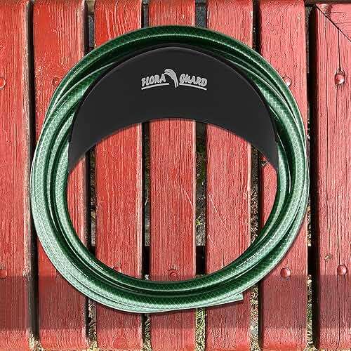 FLORA GUARD Garden Hose Reels, Hose Holder Wall Mount - Heavy Duty Metal Hose Hanger Holds Up to 125Ft, Garden Water Hose Holder for Outside Yard, Anti-Rust Anti-Slip (2pcs Black) - Image 5