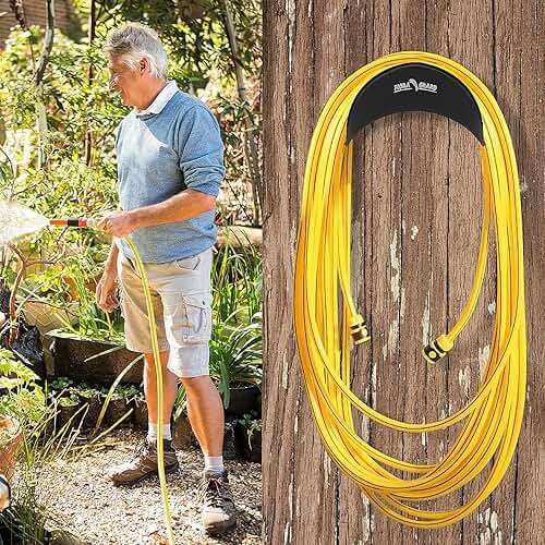 FLORA GUARD Garden Hose Reels, Hose Holder Wall Mount - Heavy Duty Metal Hose Hanger Holds Up to 125Ft, Garden Water Hose Holder for Outside Yard, Anti-Rust Anti-Slip (2pcs Black) - Image 6