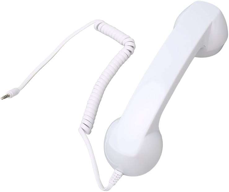 Retro 3.5mm Telephone Handset, Cell Phone Handset , Microphone Handset for Mobile Phone, Cell Phone Receiver Mini Handheld Receiver Cell Phone for Mobile Phones Computers (White) - Image 7
