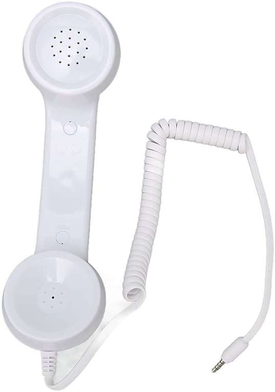 Retro 3.5mm Telephone Handset, Cell Phone Handset , Microphone Handset for Mobile Phone, Cell Phone Receiver Mini Handheld Receiver Cell Phone for Mobile Phones Computers (White) - Image 8